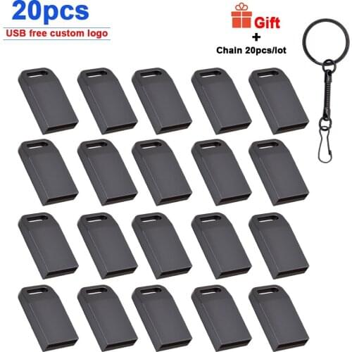 20pcs/lot Top Quality Usb Flash Drive Pen Drive 4GB 8GB 16GB 32GB 64GB Waterproof Metal Pendrive Memory Stick Drives U Disk Gift