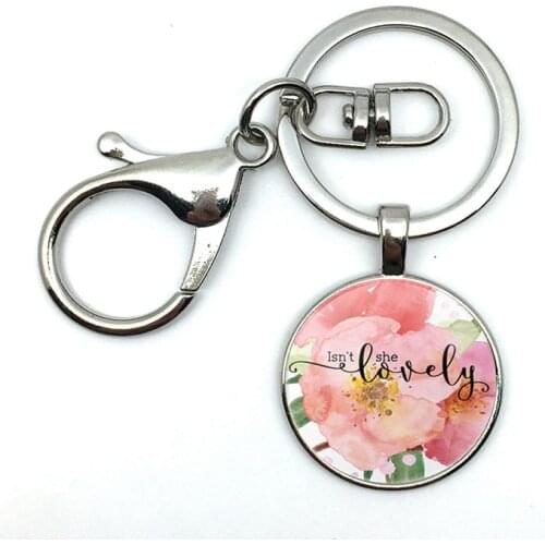 2018 / Fashion Hot Love Part is not her cute watercolor floral charm round pendant key chain