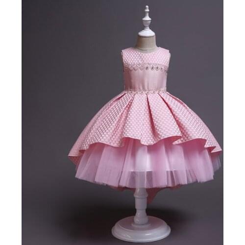 2019 Buffalo Plaid Jacquard dress for girls / Beautiful princess party dress