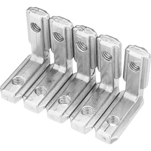 5Pcs T Slot L Shape Inside Corner Connector Joint Bracket for 2020 Series Aluminum Profile