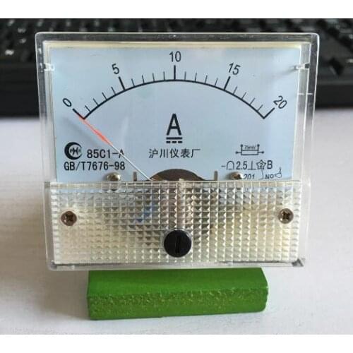 85C1 DC 0-20A Analog Amp Panel ammeter pointer type current meter panel
