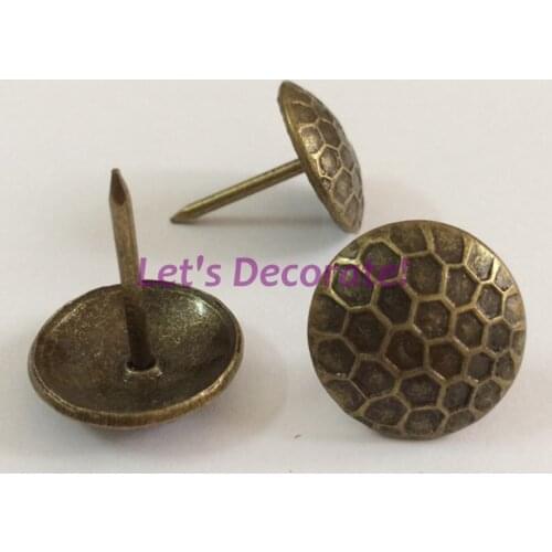 Free DHL shipping 1500pcs/lot 16mm Brass Color With Honeycomb Design Home or Garden Decorative Tack,Hobnail,Upholstery Nail