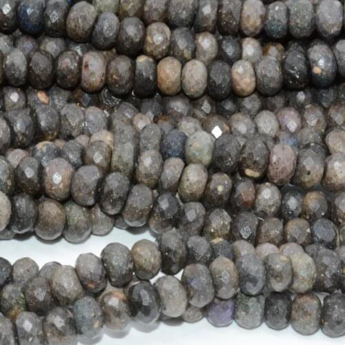 Natural Simple Quality Black / Grey Opal Faceted Rondelle Beads 7mm-7.2mm,Thickness About 4mm-5mm