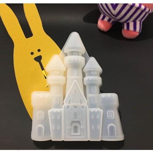DIY Castle Silicone Mold Chocolate Cake Gummy Candy Clay Mold Decoration Decoration Tool
