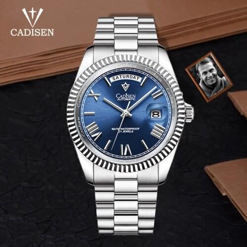 Cadisen 2021 New Brand Business Automatic Mechanical Watches Waterproof 100M Diving Men watch Stainless Steel Sapphire Watch men