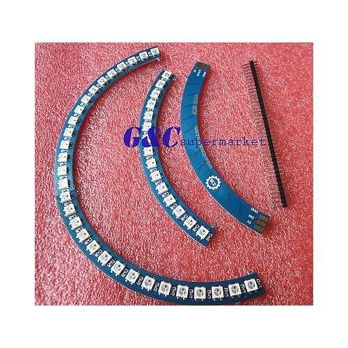 RGB LED RING 60X WS2812 5050 Cascade LED Driver Board 400Hz at lea diy electronics