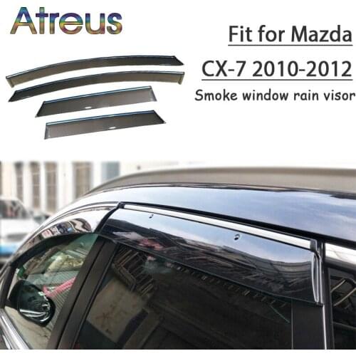 MCrea ABS 4pcs Car Styling Smoke Window Sun Rain Visor Deflectors Guard For Mazda CX-7 2010 2011 2012 Accessories