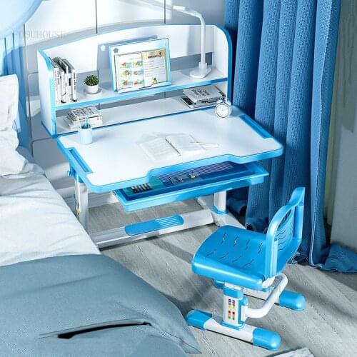 Children Bedroom Furniture Desk Chair Sets for Students Home Learning Back Chairs Kids Study Lifting Writing Desks with Drawer