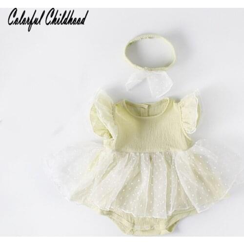 Baby girls party wedding vestidos infant lace mesh romper cozy cotton sleeveless jumpsuit toddler kids pajamas children clothes