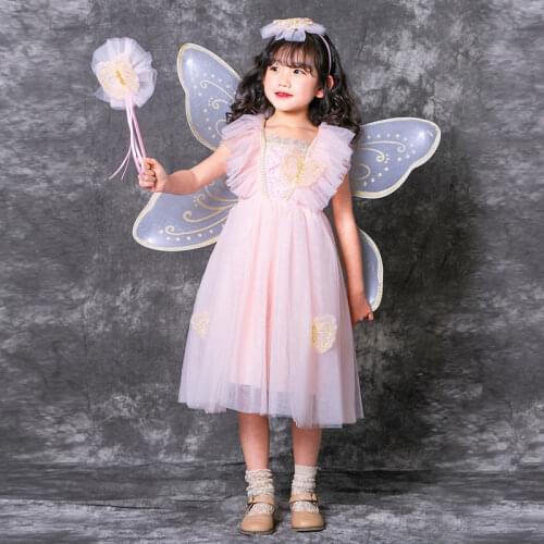 Kids Dress for Girls Children Birthday Party Suits Spirit Butterfly Flower Fairy Cospaly Dresses Childrens Performance Clothing