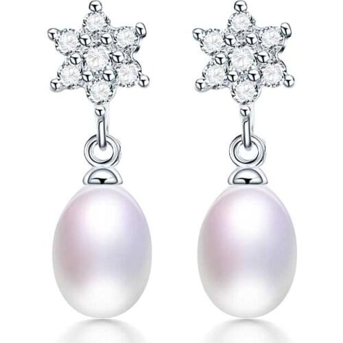HENGSHENG Genuine Luxury Natural Pearl Earrings Dangle Earring Genuine Pearls Drops Perfect Fine Jewelry