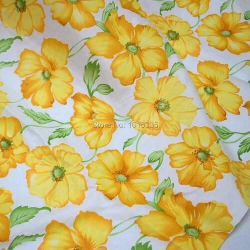 160CM Width Big Yellow Flower Printed Cotton Fabric for bedding set handmade patchwork fabric