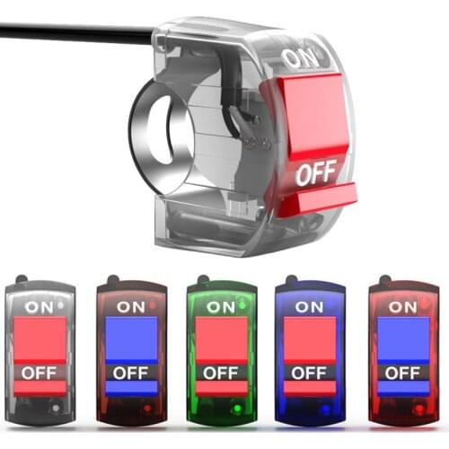 QIPO 1pcs 2 or 3 Wires Motorcycle Handlebar On/Off Connector Push Button Switch for LED Headlight Fog Light Motorbike Motor