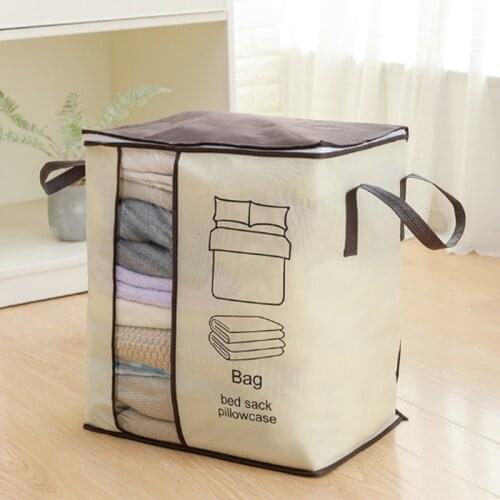 Korean Creative Quilt Storage Bag Thickened Non-Woven Double Ear Portable Quilt Clothing Finishing Storage Bag Vertical Version