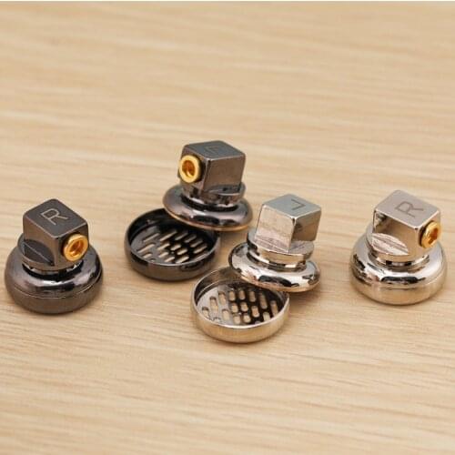 2pcs Customized 15.4MM Headphone Housing MMCX Detachable Jack Pure Copper Flat Headphone Shell Cases DIY