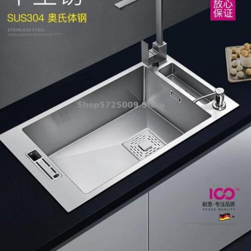 Kitchen Sink 304 Stainless Steel Manual Sink Kitchen Sink Above And Below Counter Large Single Sink Sink Package