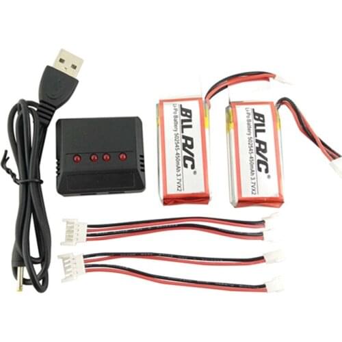 BLL 2pcs/lot UDI U919 U919A U845A U945A RC Quadcopter Spare Parts 7.4V(3.7V*2) 450mah battery + Charger Set