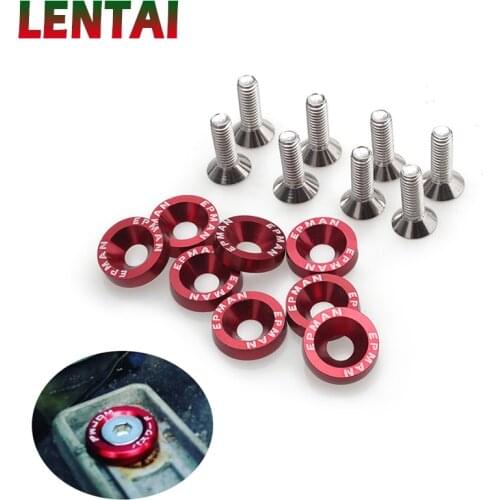 LENTAI For Ford focus 2 3 mk2 fiesta ranger mondeo mk4 Lada granta vesta Chery 10Pcs Car modified screw gaskets Colorful styling