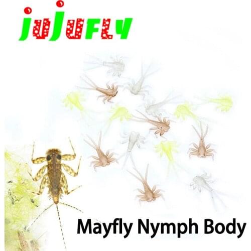Hot fly tying realistic mayfly nymph fly rubber bodies tying materials 20pcs set artificial trout fishing insect lure bait