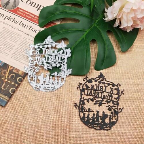 Halloween Stencil Metal Cutting Dies For Scrapbooking Embossing Witch Pumpkin Cut Die For Invitation Gift Card Making Cut Dies