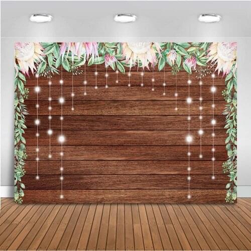 Neoback Bridal Shower Backdrop for Photography Wedding Background Wood Wall Party Decoration Supplies Photo Shoot Studio Video