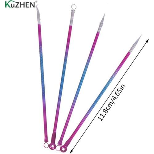 4Pcs/lot Blackhead Facial Acne Pimple Pore Remover Tweezer Curve Extractor Set Kits