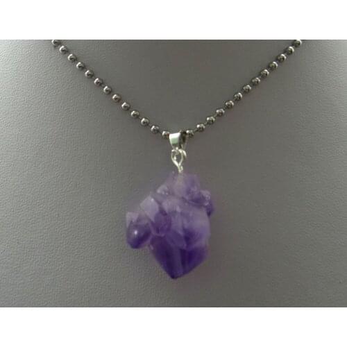 Wholesale high quality Natuursteen Ruwe Erts amethist Sieraden Onregelmatige Hanger Vrouwen Jewelry making necklace 1PCS A1