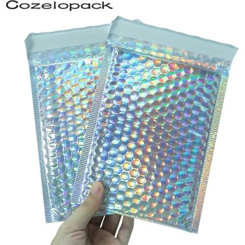 10PCS Metallic Foil Bubble Mailer Makeup Gift Bag Colorful Padded Packaging Bubble Mailer Padded Shipping Mailing Ship Envelope