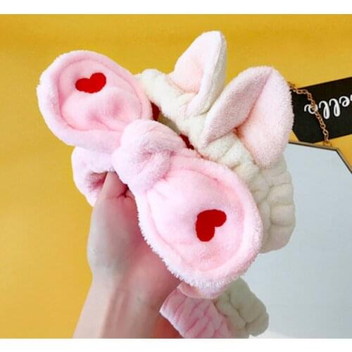 2pcs Headband For Washing Face Bow makeup Hairbands Girls Elastic Holder Hair Strap Bands Ears Turban Hair Band hair accessories