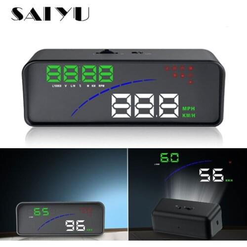 SAIYU P9 HUD Car Speed Projector Head Up Display OBD II EOBD Windshield Projector Styling Voltage Speeding Warning etc