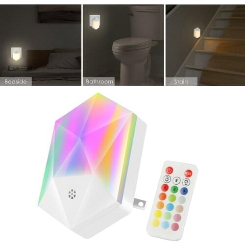 LED Night Light color Change With Remote RGB 110V US Plug Nightlight Lamp Brightness Adjustable For Children Kids Living Room