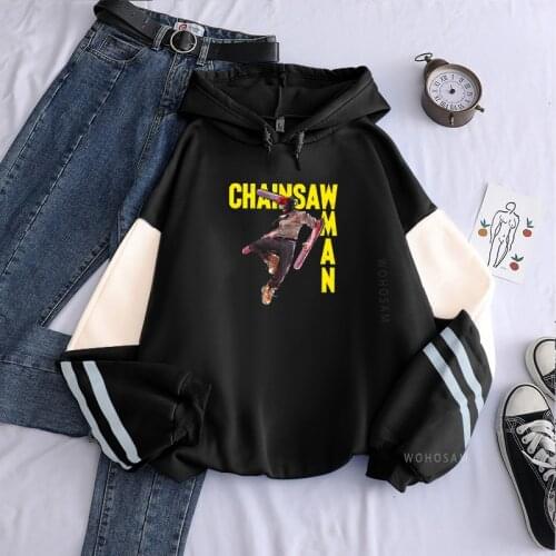 Chainsaw Man Anime Sweatshirt Women/Men Long Sleeve Streetwear Gothic Cartoon Tops Men Fashion Winter Oversize Harajuku Hoodies