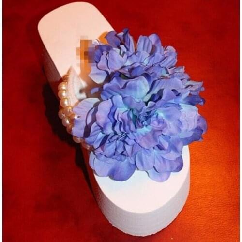 HAHA FLOWER Summer Time Casual Wera Good Quality Women Handmade Floral Coffee Female Flip Flops Comfortable Wear Cozy11