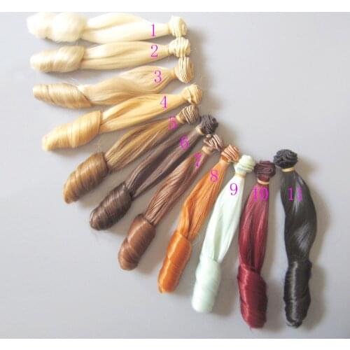 20 cm thick curly doll wigs for 1/3 1/4 1/6 BJD DIY doll hair