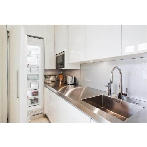 2017 modern high gloss white lacquer kitchen cabinets with island cabinet customized kitchen furnitures L1606037