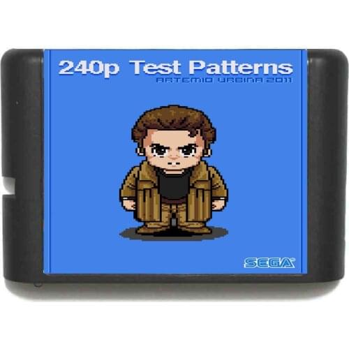 240p Test Patterns 16 bit MD Game Card For Sega Mega Drive For Genesis