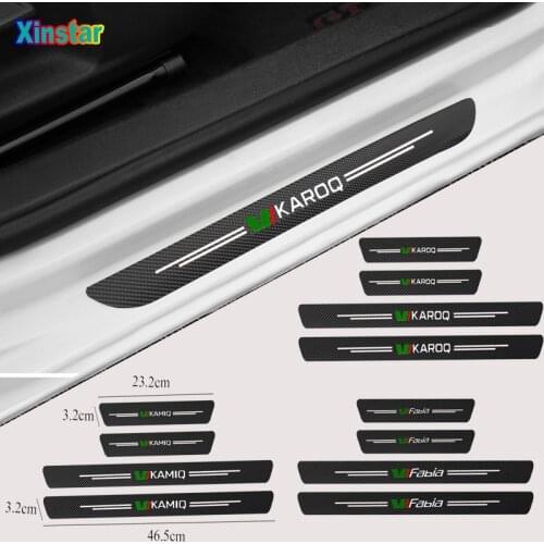 4pcs NEW cabon fiber car body sticker For Skoda MK2 Kamiq Fabia Rapid Yaris Kodiaq Octavia Superb Scala Karoq car styling