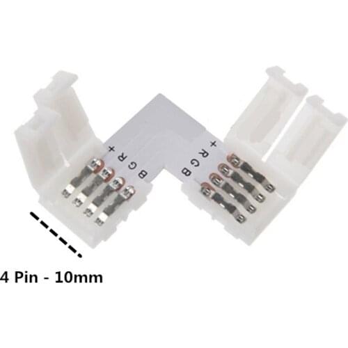 50pcs/lot 3 years warranty 4Pin Led Strip Connector 10mm Easy install Strip Connectors 5050 RGB colorful LED strip