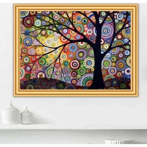 5D DIY Diamond Painting Abstract tree Cross Stitch Full Square Round Diamond Embroidery Mosaic Art Picture Rhinestone Decor Gift