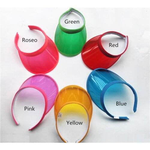 Wholeslae 9pcs a lot Sun Visor Caps Fashion Outside UV protection Hats Casquette Gorras Transparent Topless Empty Beach Hats