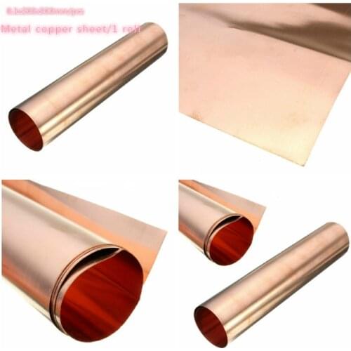 99.9% copper plate metal art material DIY handmade material thin metal foil roll 0.1x200x500mm/1 roll