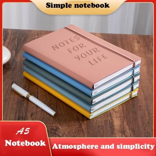 A5 Imitation Leather Strap Notebook Office Business Planner Notebook Kawaii Notepad Student Diary Meeting Book Learning Supplies
