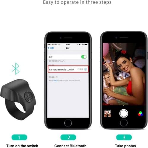 Bluetooth Remote Control Button Wireless Controller Self-Timer Camera Stick Shutter Release Phone Selfie Ring For Ios Android
