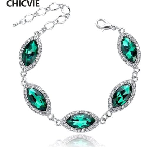 CHICVIE Dropshipping Green Adjustable Charm Bracelets & Bangle For Women Gold Stainless Steel Love Jewelry Bracelets SBR140597