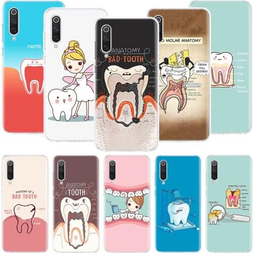 Wisdom Teeth Dentist Tooth Phone Case For Xiaomi Mi Note 10 11 9 8 10T 9T CC9 A1 A2 A3 5X 6X Pocophone F1 X3 F2 Pro Lite Coque C