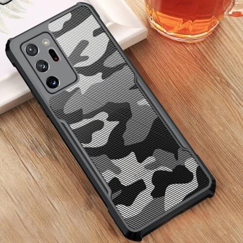 For Samsung Galaxy Note 20 Ultra Case Camouflage Acrylic Shockproof Airbags Armor Cover For Samsung Note 20 Coque Rzants