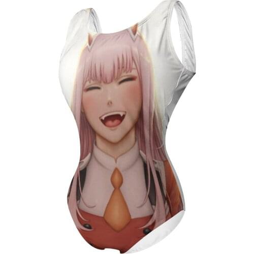 Women 2021 Sexy Anime Comic Bikinis Zero Two Pink Girl 002 Goro Hiro Women Swimsuit Dress Sets Women Beach Wear