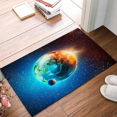 Earth Universe Space and Stars Bathroom Accessories Set Boot Shoes Scraper Floor Carpets Natural Coir Area Runners Accent Rugs