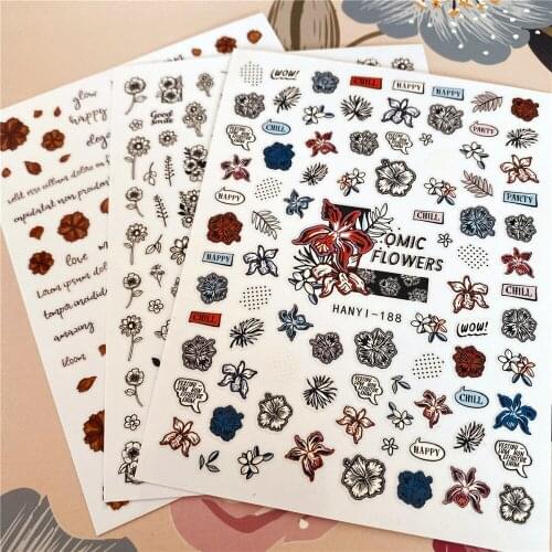 HANYI-061-063-137 plant flower petal 3D Back glue Nail decal Nail sticker Nail decoration Nail art Nail tool Nail ornament