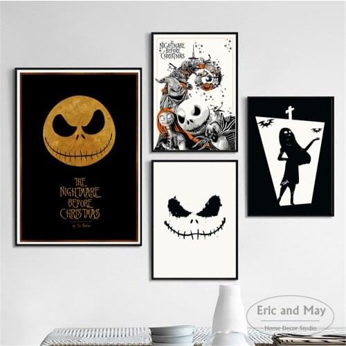 Nightmare Before Christmas Figures Posters And Prints Wall Art Canvas Painting For Living Room Decoration Home Decor Unframed